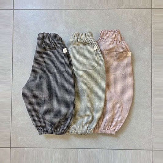 Check Pants Korean toddler pants in black made in Korea