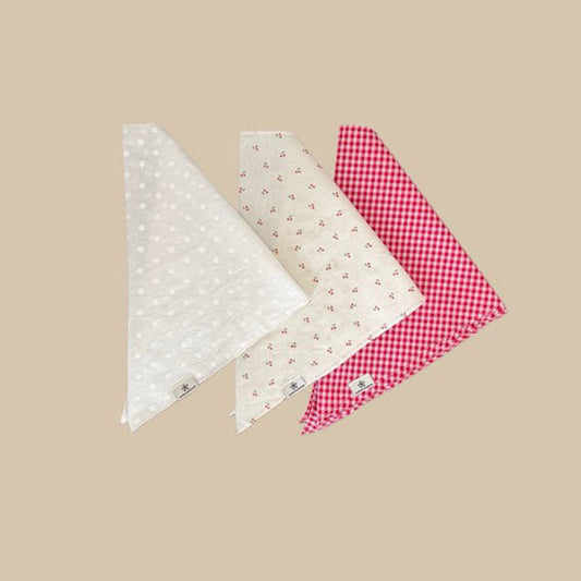 Triangle Scarf Korean kids accessory in cherry made in Korea