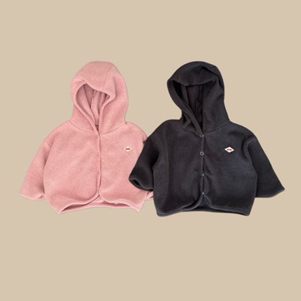 Peanut Hooded Cardigan Korean infant sweater in pink made in Korea