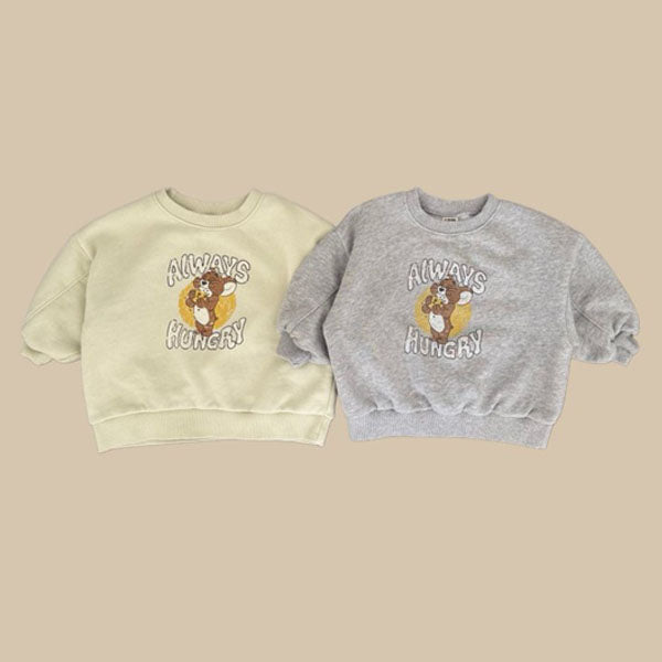 Hungry Sweatshirt Korean infant sweater in green made in Korea