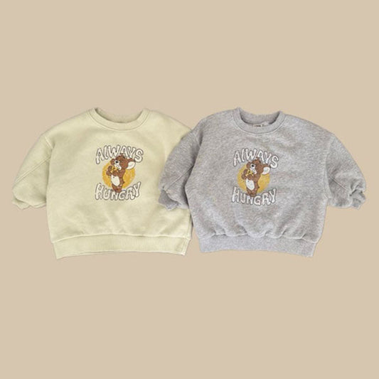 Hungry Sweatshirt Korean infant sweater in green made in Korea