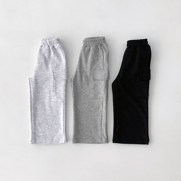 Wide Cargo Pants Korean toddler cargos in black made in Korea