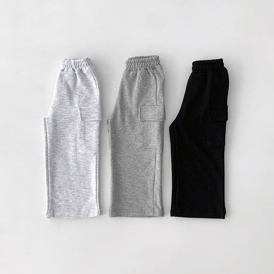 Wide Cargo Pants Korean toddler cargos in black made in Korea