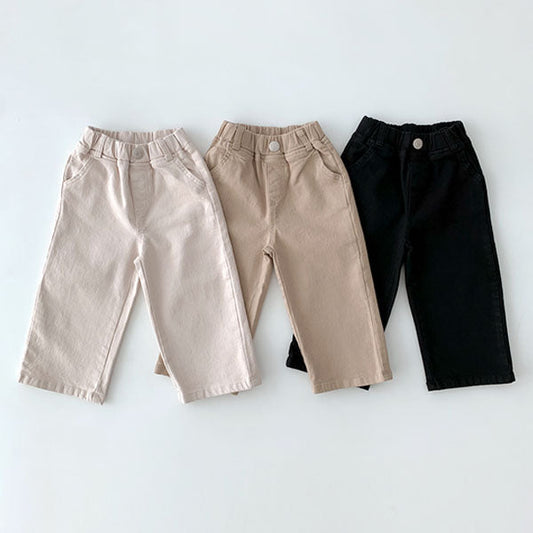 Special Stretch Wide Jeans Korean toddler pants in black made in Korea