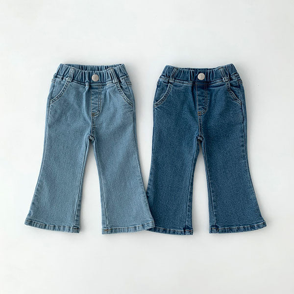 Bootcut Denim Pants Korean toddler pants in light denim made in Korea