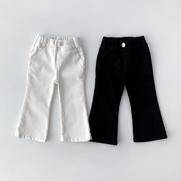 Pretty Bootcut Jeans Korean toddler pants in black made in Korea