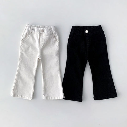 Pretty Bootcut Jeans Korean toddler pants in black made in Korea