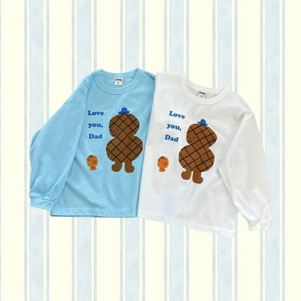 Peanut Love T-Shirt Korean toddler t-shirt in white made in Korea