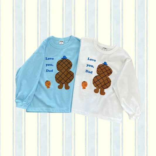 Peanut Love T-Shirt Korean toddler t-shirt in white made in Korea