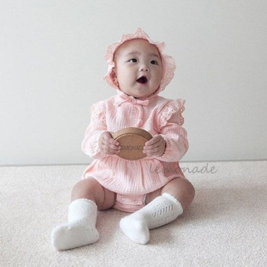 Milk Bodysuit Korean infant bodysuit in pink made in Korea