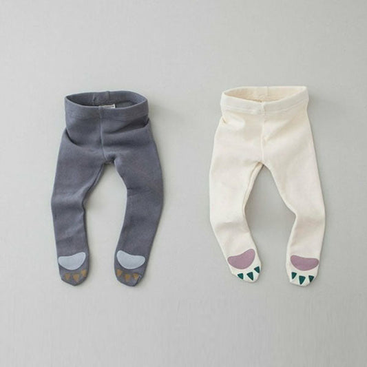 Bear Ballet Leggings Korean infant pants in cream made in Korea