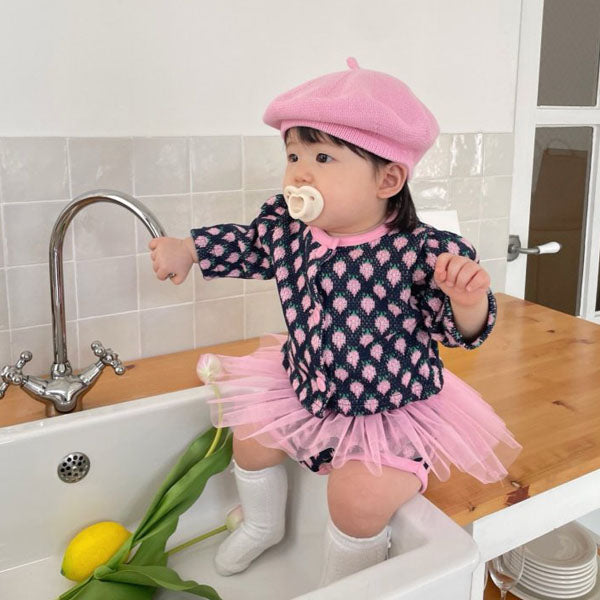 Strawberry Set Korean toddler set in pink made in Korea
