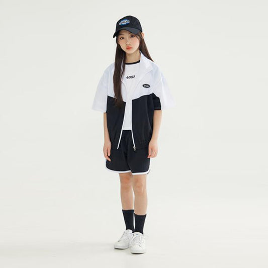Nylon Contrast Zip-Up Set