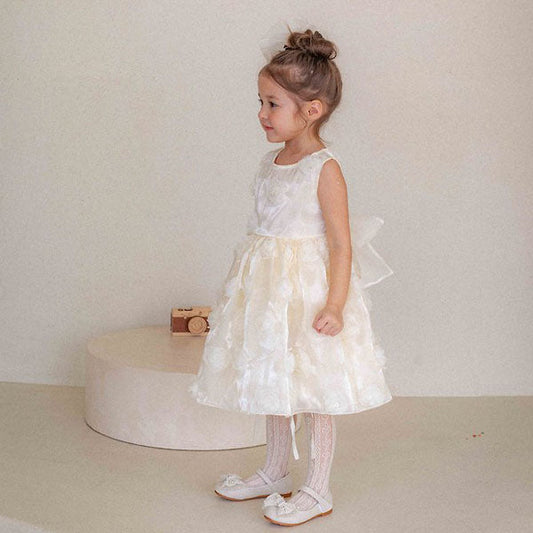Kids Rosemar Dress Korean toddler dress in cream made in Korea