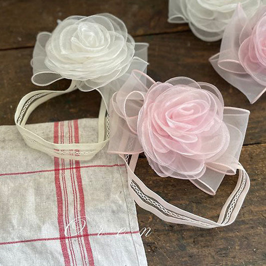 Noir Rose Hairband Korean kids accessory in cream made in Korea