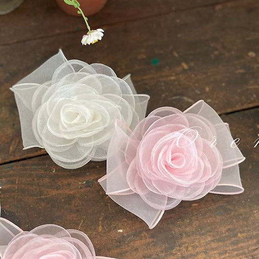 Noir Rose Hair Clip Korean kids hair clip in cream made in Korea