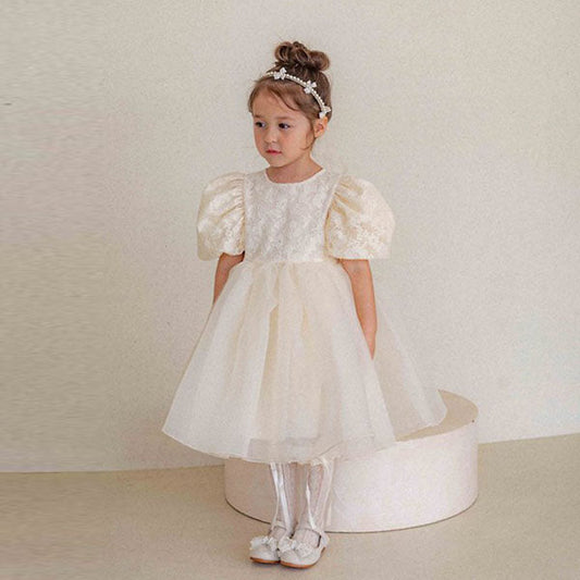 Kids Lia Dress Korean toddler dress in cream made in Korea