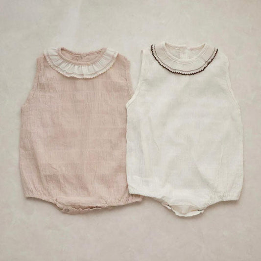 Hopping Bodysuit Korean infant bodysuit in ivory made in Korea