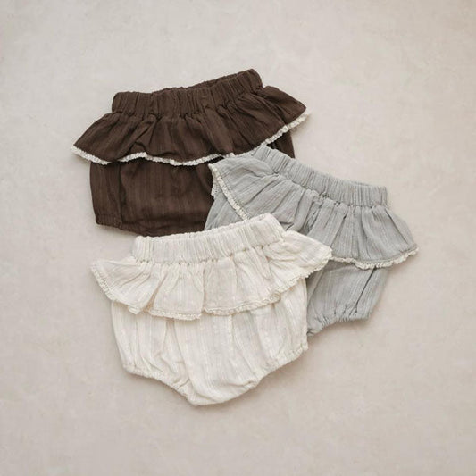 Hana Tiered Bloomers Korean infant bloomer in ivory made in Korea