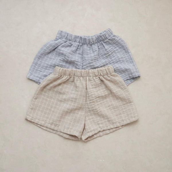 Checks Shorts Korean infant shorts in beige made in Korea