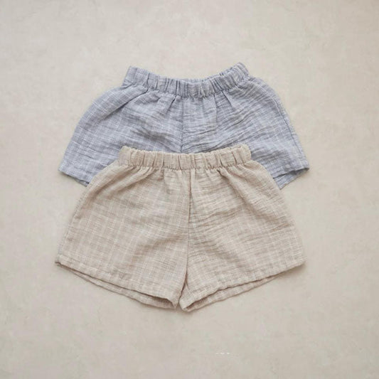 Checks Shorts Korean infant shorts in beige made in Korea