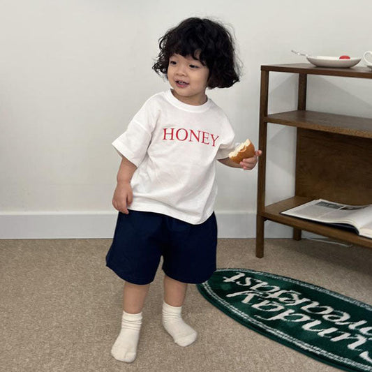 Honey Short Sleeve Tee Korean toddler t-shirt in ivory made in Korea