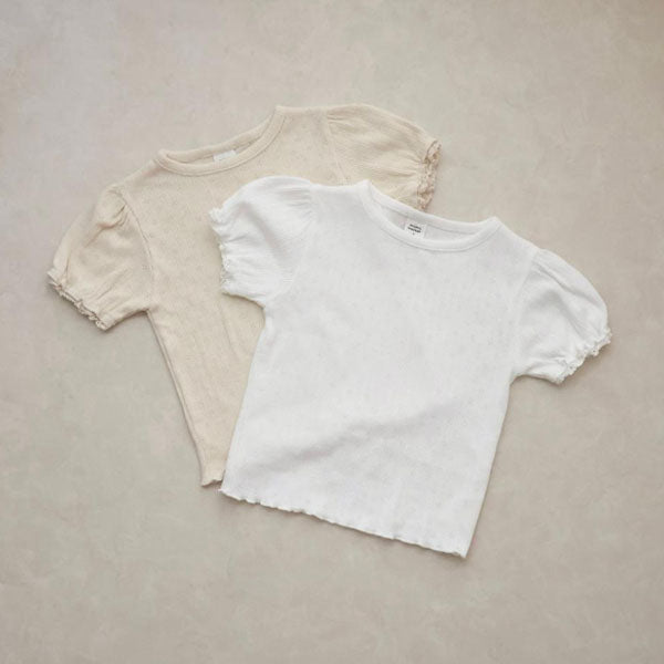 Ive Torchon Lace Tee Korean infant t-shirt in cream made in Korea