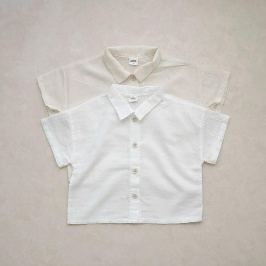 Sand Shirt Korean infant shirt in ivory made in Korea