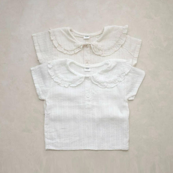 Moel Collar Blouse Korean infant blouse in ivory made in Korea