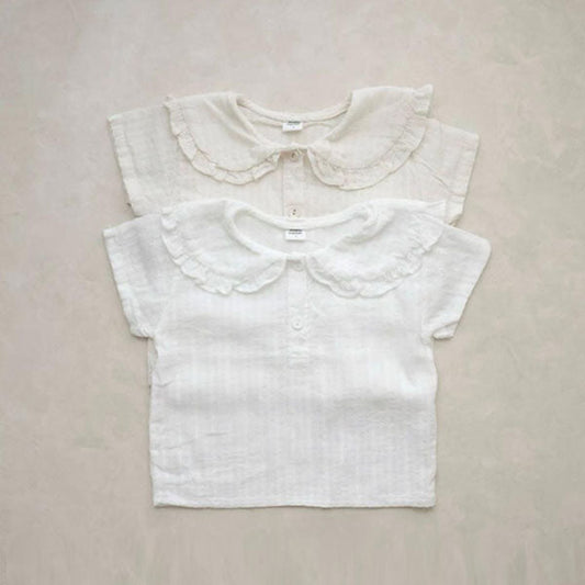 Moel Collar Blouse Korean infant blouse in ivory made in Korea
