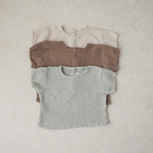 Wrinkle Tee Korean infant t-shirt in blue made in Korea
