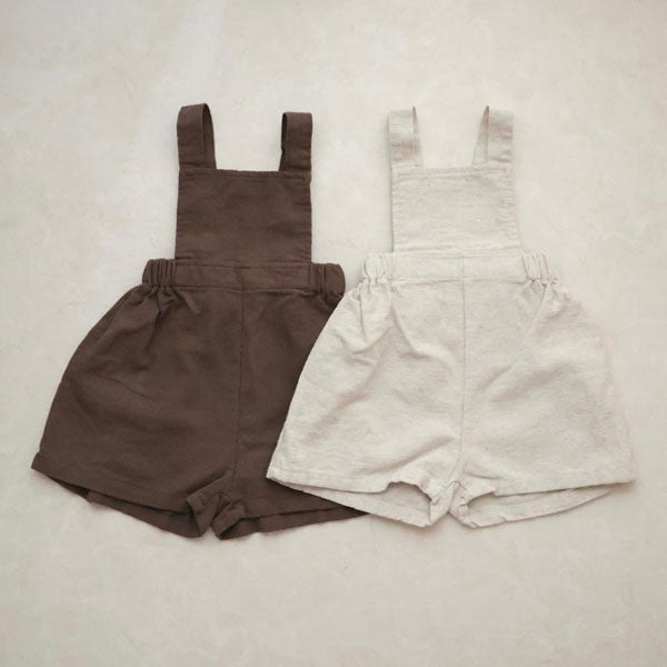 Linen Overalls Korean infant overall in beige made in Korea