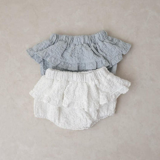 Wrinkle Tiered Bloomers Korean toddler bloomer in ivory made in Korea