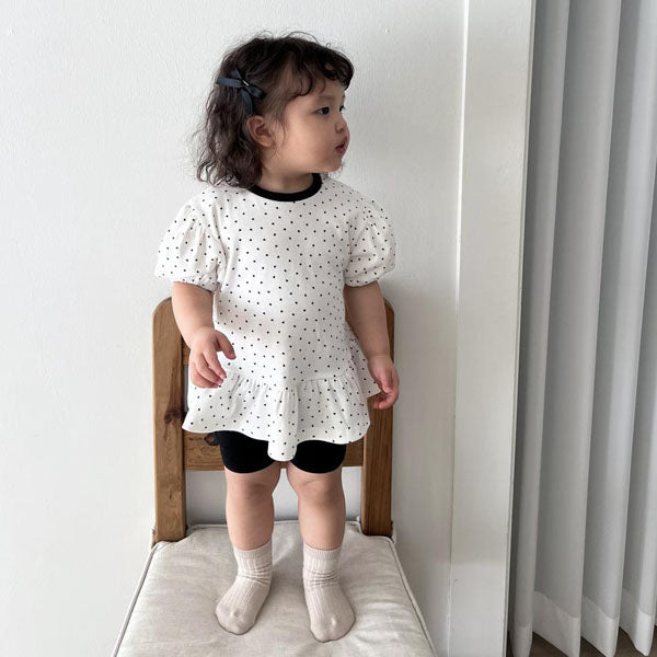Heart Puff Short Sleeve Tee Korean toddler t-shirt in red made in Korea