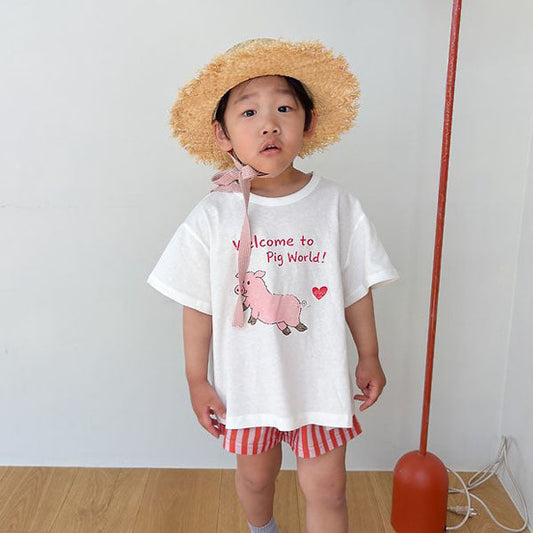 Pigment Land Korean toddler t-shirt in yellow made in Korea