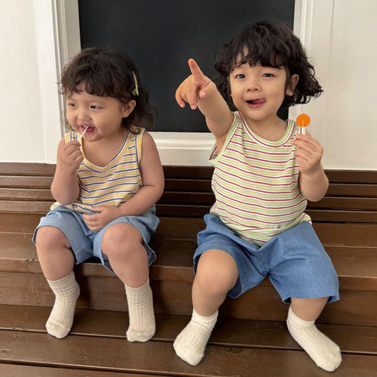 Candy Tank Top Korean toddler tank top in yellow made in Korea