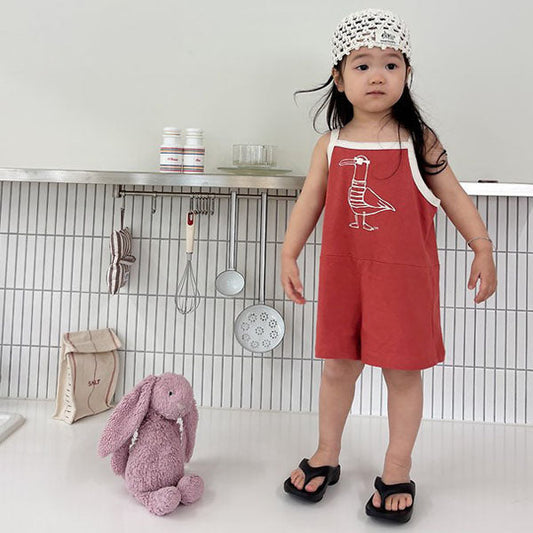 Bird Jumpsuit Korean toddler jumpsuit in ivory made in Korea