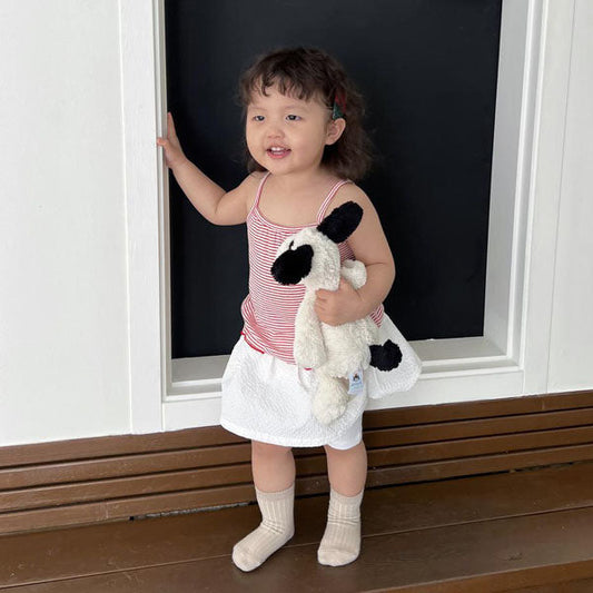 Sugar Spaghetti Strap Top Korean toddler tops in red made in Korea