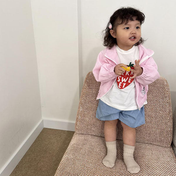 Oversized Denim Half Pants Korean toddler pants in light denim made in Korea