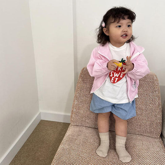 Oversized Denim Half Pants Korean toddler pants in light denim made in Korea