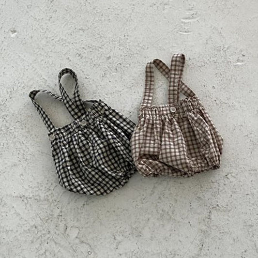 Checkered Overall Romper