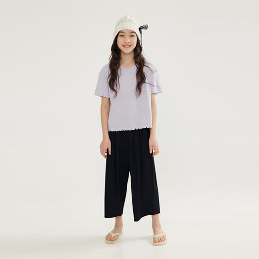 Ribbed 6-Part Wide Pants