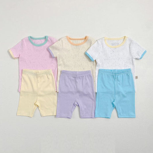 Crayon Ribbed Loungewear Korean infant loungewear in ivory made in Korea