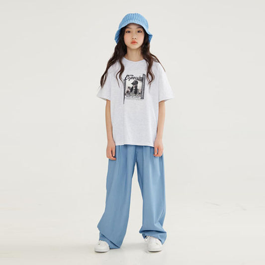 Light Denim Wide Pants