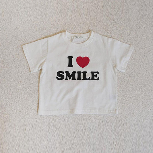 Smile Tee Korean toddler t-shirt in ivory made in Korea
