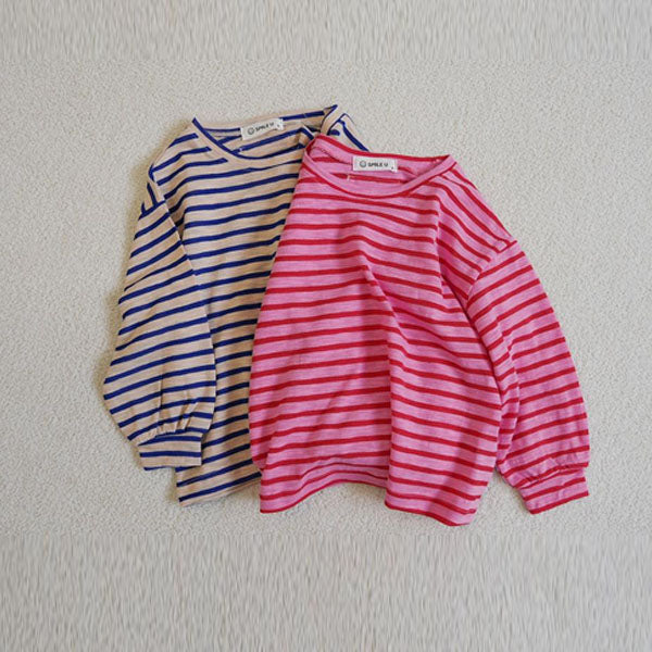 Double Stripe Tee Korean toddler t-shirt in pink made in Korea