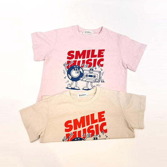 Music Tee Korean toddler t-shirt in cream made in Korea