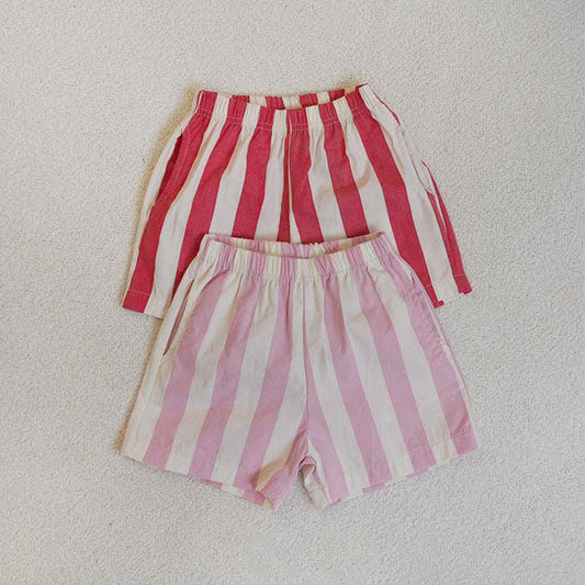Vertical Stripe Shorts Korean toddler shorts in pink made in Korea