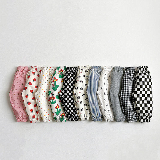 Summer Pattern Balloon-Fit Pants Korean toddler pants in dog made in Korea