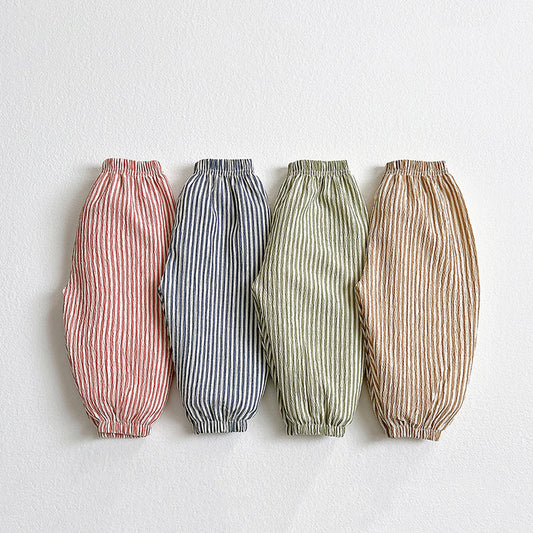 Vertical Yoryu Balloon-Fit Pants Korean toddler pants in blue made in Korea